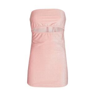 LA SIRENE Royal Lurex Cut-out mini swim dress